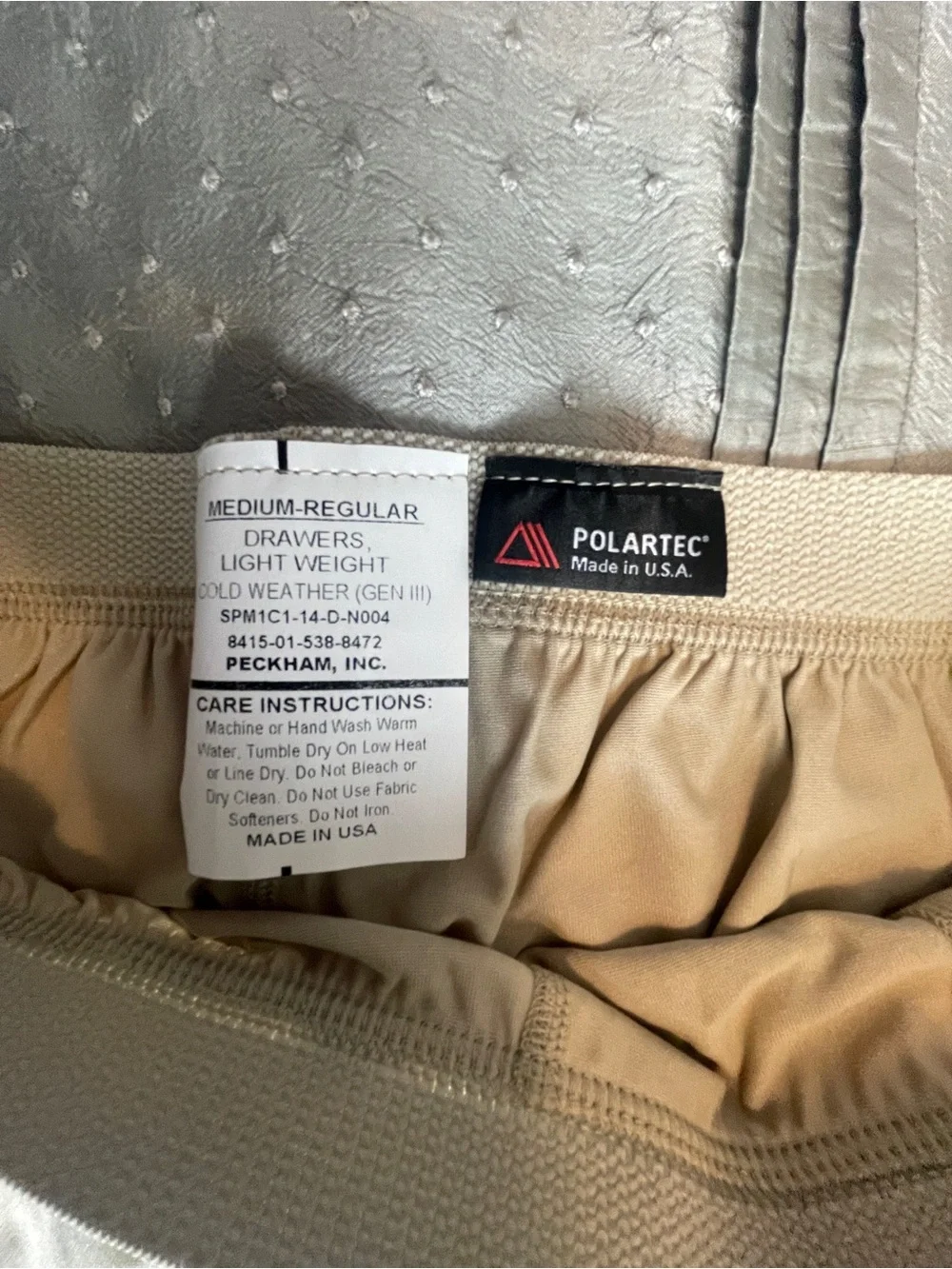 NWT Polartec Unisex Thermal Base Layer Drawers - Sand/Cream size M